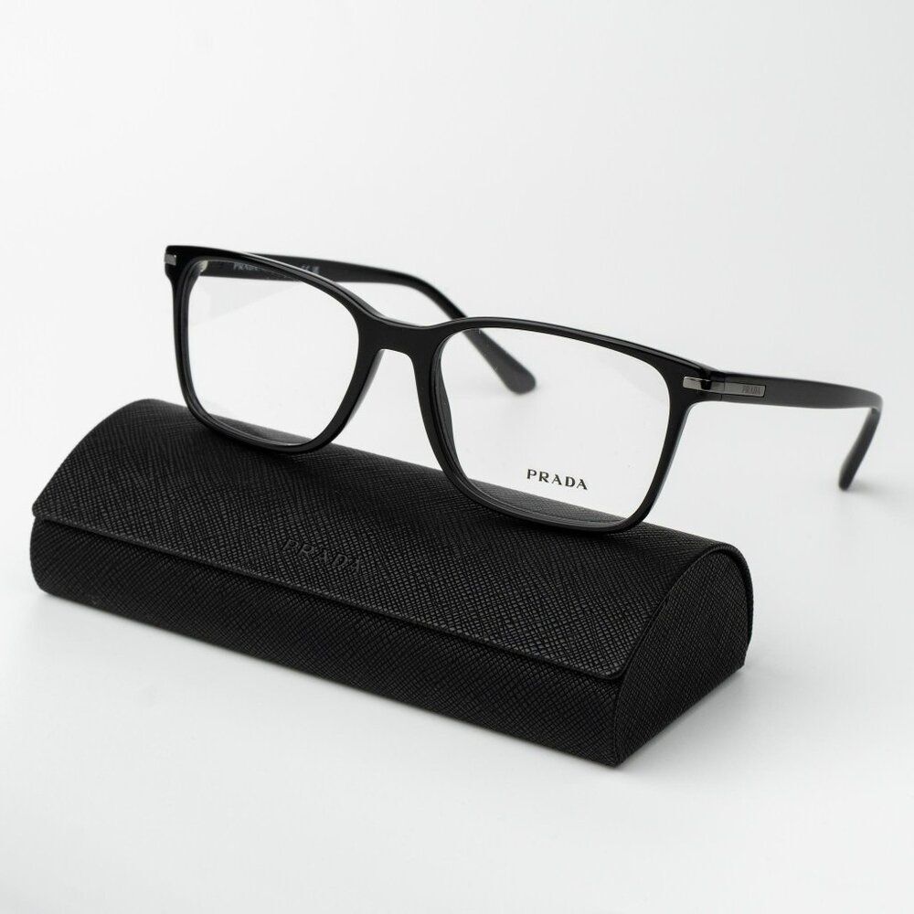 Prada Men Eyeglasses Black Square Pr14wv 1ab1o1 Brand New